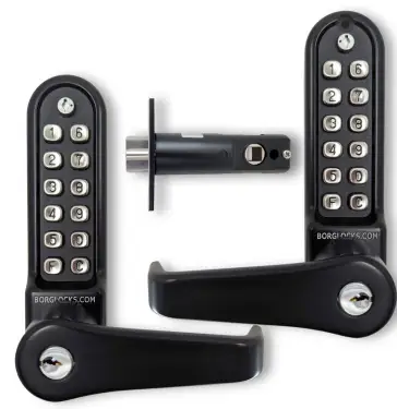 Click Here To Enlarge This Photo Of BORG Locks BL5771 ECP MG Pro Medium&sol;Heavy Duty Back to Back Digital Lock &lpar;Flat Bar&rpar; with Free Passage Mode&comma; Key Override & Easicode Pro Coding Chamber &lpar;60mm Latch&rpar; - Marine Grade Black