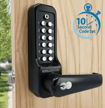 Click Here To Enlarge This Photo Of BORG Locks BL7701 ECP MG Pro Heavy Duty Digital Lock with Free Passage&comma; Key Override & Easicode Pro Coding Chamber &lpar;60mm Latch&rpar; - Marine Grade Black