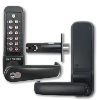 BORG Locks BL7701 ECP MG Pro Heavy Duty Digital Lock with Free Passage&comma; Key Override & Easicode Pro Coding Chamber &lpar;60mm Latch&rpar; - Marine Grade Black