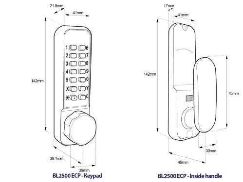 Click Here To Enlarge This Photo Of BORG Locks BL2501 ECP FT SS FIRE RATED Medium Duty 'Codestar' Digital Lock with Holdback & Easicode Pro Coding Chamber &lpar;60mm Latch&rpar; - Stainless Steel