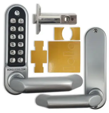 Click Here To Enlarge This Photo Of BORG Locks BL5001 ECP FT SC FIRE RATED Medium&sol;Heavy Duty Round Bar Digital Lock with Free Passage Mode & Easicode Pro Coding Chamber &lpar;60mm Latch&rpar; - Satin Chrome