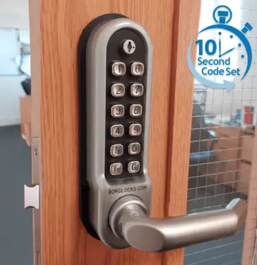 Click Here To Enlarge This Photo Of BORG Locks BL5003 ECP FT SS FIRE RATED Medium&sol;Heavy Duty Digital Lock &lpar;Round Bar&rpar; with Free Passage Mode & Easicode Pro Coding Chamber &lpar;60x72mm Euro Profile Lockcase&rpar; - Stainless Steel