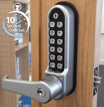 Click Here To Enlarge This Photo Of BORG Locks BL5701 ECP FT SC FIRE RATED Medium&sol;Heavy Duty Digital Lock &lpar;Flat Bar&rpar; with Free Passage Mode&comma; Key Override & Easicode Pro Coding Chamber &lpar;60mm Latch&rpar; - Satin Chrome