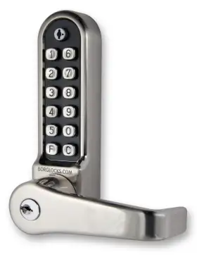 Click Here To Enlarge This Photo Of BORG Locks BL5701 ECP FT SS FIRE RATED Medium&sol;Heavy Duty Digital Lock &lpar;Flat Bar&rpar; with Free Passage Mode&comma; Key Override & Easicode Pro Coding Chamber &lpar;60mm Latch&rpar; - Stainless Steel