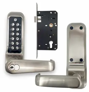 BORG Locks BL7703 ECP FT SS FIRE RATED Heavy Duty Digital Lock with Free Passage&comma; Key Override & Easicode Pro Coding Chamber &lpar;60x72mm Euro Profile Lockcase&rpar; - Stainless Steel