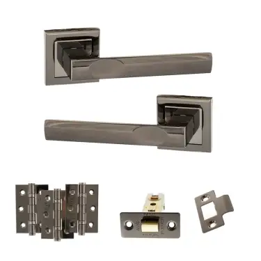 Click Here To Enlarge This Photo Of Atlantic - S24SBN STATUS Kansas Door Handle Pack - Black Nickel