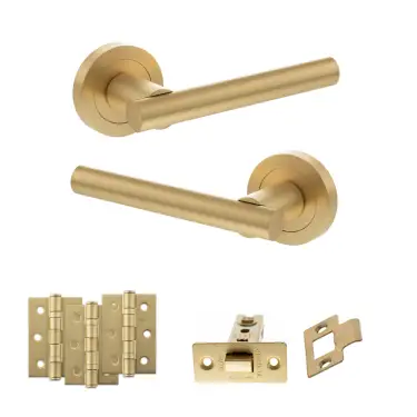Click Here To Enlarge This Photo Of Atlantic - S28RSB STATUS Nebraska Door Handle Pack - Satin Brass