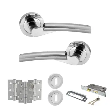 Click Here To Enlarge This Photo Of Atlantic - S32RSCPC STATUS Florida Door Handle Pack - Satin Chrome&sol;Polished Chrome