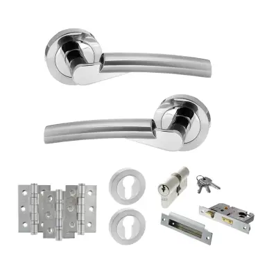 Click Here To Enlarge This Photo Of Atlantic - S32RSCPC STATUS Florida Door Handle Pack - Satin Chrome&sol;Polished Chrome