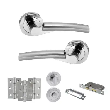 Click Here To Enlarge This Photo Of Atlantic - S32RSCPC STATUS Florida Door Handle Pack - Satin Chrome&sol;Polished Chrome