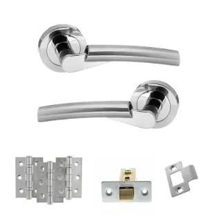 Atlantic - S32RSCPC STATUS Florida Door Handle Pack - Satin Chrome&sol;Polished Chrome