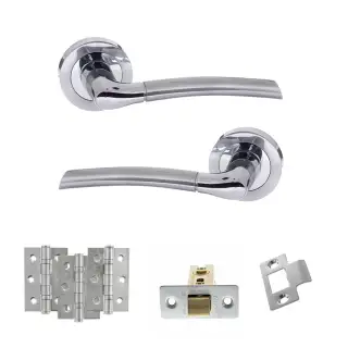 Atlantic - S33RSCPC STATUS Indiana Door Handle Pack - Satin Chrome&sol;Polished Chrome