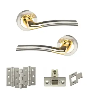 Atlantic - S33RSNBP STATUS Indiana Door Handle Pack - Satin Nickel&sol;Polished Brass
