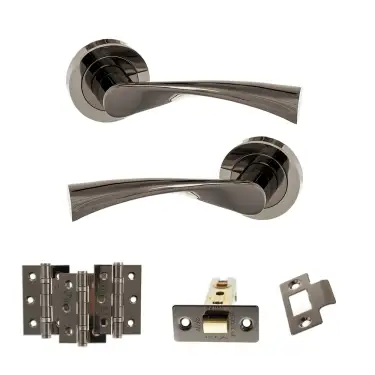 Click Here To Enlarge This Photo Of Atlantic - S34RBN STATUS Colorado Door Handle Pack - Black Nickel