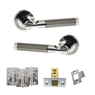 Click Here To Enlarge This Photo Of Atlantic - S36RBNPC STATUS Dakota Door Handle Pack - Black Nickel&sol;Polished Chrome
