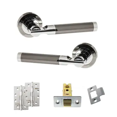 Click Here To Enlarge This Photo Of Atlantic - S36RBNPC STATUS Dakota Door Handle Pack - Black Nickel&sol;Polished Chrome