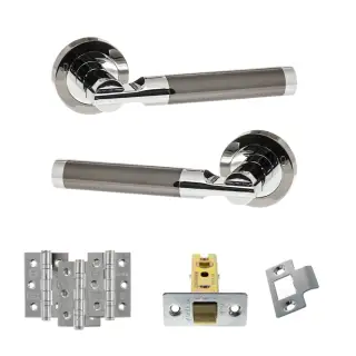 Atlantic - S36RBNPC STATUS Dakota Door Handle Pack - Black Nickel&sol;Polished Chrome