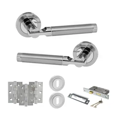 Click Here To Enlarge This Photo Of Atlantic - S36RSCPC STATUS Dakota Door Handle Pack - Satin Chrome&sol;Polished Chrome