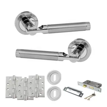 Click Here To Enlarge This Photo Of Atlantic - S36RSCPC STATUS Dakota Door Handle Pack - Satin Chrome&sol;Polished Chrome