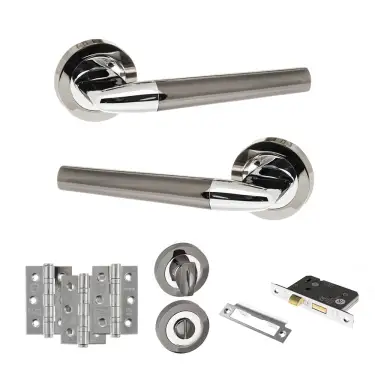 Click Here To Enlarge This Photo Of Atlantic - S37RBNPC STATUS Tennessee Door Handle Pack - Black Nickel&sol;Polished Chrome