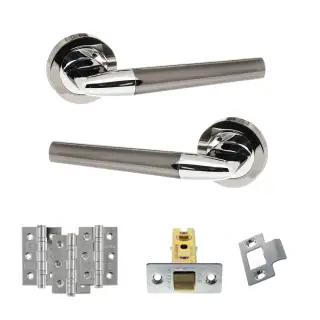 Atlantic - S37RBNPC STATUS Tennessee Door Handle Pack - Black Nickel&sol;Polished Chrome