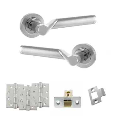 Click Here To Enlarge This Photo Of Atlantic - S38RSCPC STATUS Hawaii Door Handle Pack - Satin Chrome&sol;Polished Chrome