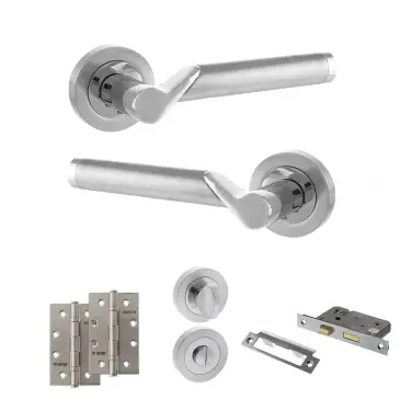 Click Here To Enlarge This Photo Of Atlantic - S38RSCPC STATUS Hawaii Door Handle Pack - Satin Chrome&sol;Polished Chrome