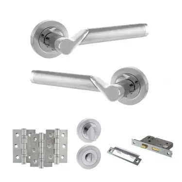 Click Here To Enlarge This Photo Of Atlantic - S38RSCPC STATUS Hawaii Door Handle Pack - Satin Chrome&sol;Polished Chrome