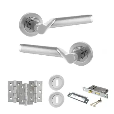 Click Here To Enlarge This Photo Of Atlantic - S38RSCPC STATUS Hawaii Door Handle Pack - Satin Chrome&sol;Polished Chrome