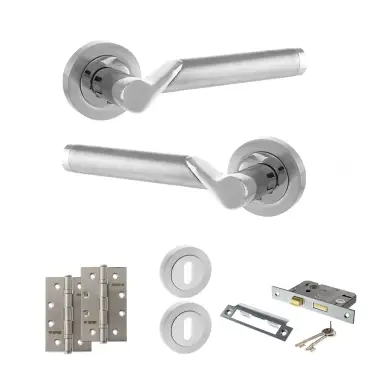 Click Here To Enlarge This Photo Of Atlantic - S38RSCPC STATUS Hawaii Door Handle Pack - Satin Chrome&sol;Polished Chrome
