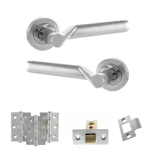 Atlantic - S38RSCPC STATUS Hawaii Door Handle Pack - Satin Chrome&sol;Polished Chrome