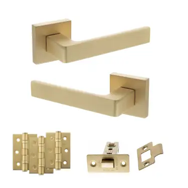 Click Here To Enlarge This Photo Of Atlantic - S40SSB STATUS Montana Door Handle Pack - Satin Brass