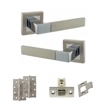 Click Here To Enlarge This Photo Of Atlantic - S40SSNPC STATUS Montana Door Handle Pack - Satin Nickel&sol;Polished Chrome