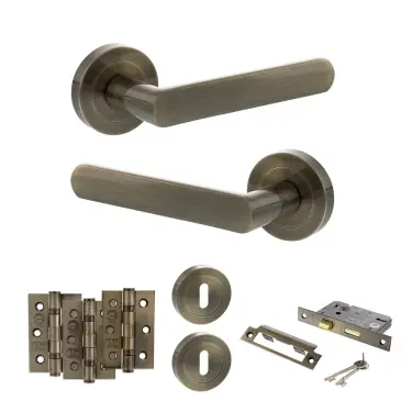 Click Here To Enlarge This Photo Of Atlantic - S42RAB STATUS Carolina Door Handle Pack - Antique Brass