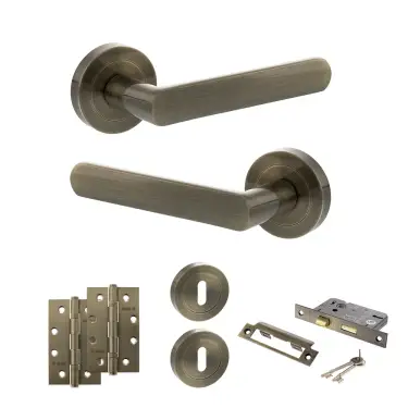 Click Here To Enlarge This Photo Of Atlantic - S42RAB STATUS Carolina Door Handle Pack - Antique Brass