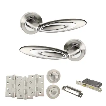 Click Here To Enlarge This Photo Of Atlantic - SPM222SNCP Senza Pari Elisse Door Handle Pack - Satin Nickel&sol;Chrome