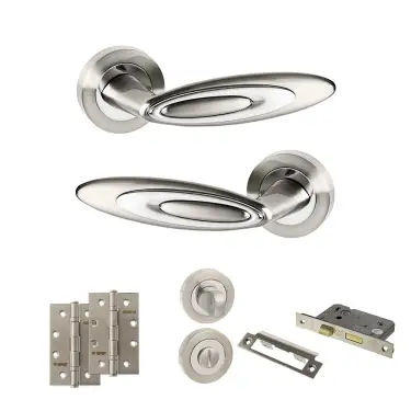 Click Here To Enlarge This Photo Of Atlantic - SPM222SNCP Senza Pari Elisse Door Handle Pack - Satin Nickel&sol;Chrome