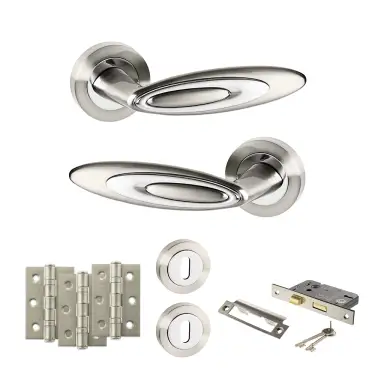 Click Here To Enlarge This Photo Of Atlantic - SPM222SNCP Senza Pari Elisse Door Handle Pack - Satin Nickel&sol;Chrome
