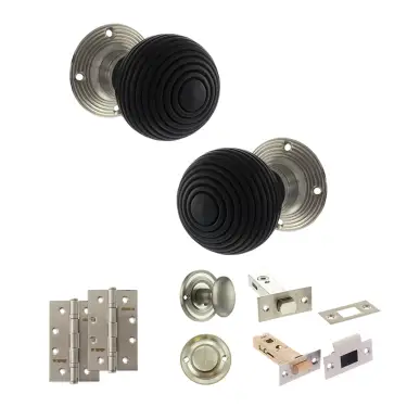 Click Here To Enlarge This Photo Of Atlantic - OE60RREMKSN Old English Whitby Door Knob Pack - Satin Nickel