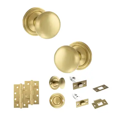 Click Here To Enlarge This Photo Of Atlantic - OE58MMKSB Old English Harrogate Door Knob Pack - Satin Brass