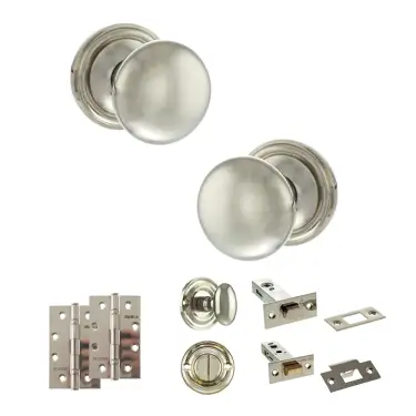 Click Here To Enlarge This Photo Of Atlantic - OE58MMKPN Old English Harrogate Door Knob Pack - Polished Nickel