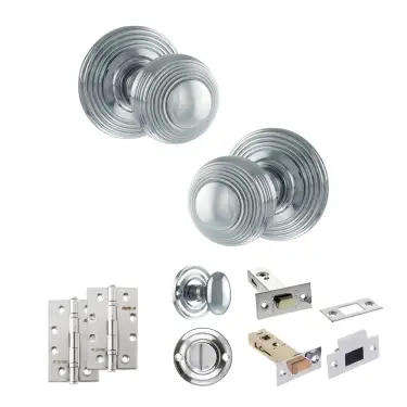Click Here To Enlarge This Photo Of Atlantic - OE50RMKPC Old English Ripon Door Knob Pack - Polished Chrome