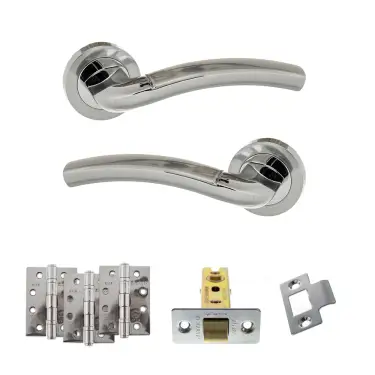 Click Here To Enlarge This Photo Of Atlantic - ECO50SCPC Eco Crest Door Handle Pack - Satin Chrome&sol;Polished Chrome