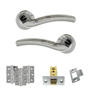 Click Here To Enlarge This Photo Of Atlantic - ECO50SCPC Eco Crest Door Handle Pack - Satin Chrome&sol;Polished Chrome