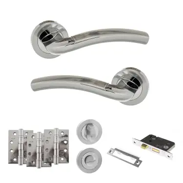 Click Here To Enlarge This Photo Of Atlantic - ECO50SCPC Eco Crest Door Handle Pack - Satin Chrome&sol;Polished Chrome