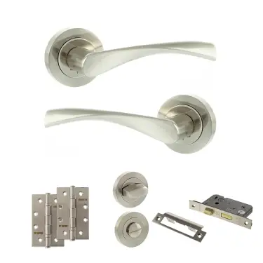 Click Here To Enlarge This Photo Of Atlantic - ECO20SNNP Eco Aqua Door Handle Pack - Satin Nickel&sol;Nickel Plate