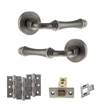 Click Here To Enlarge This Photo Of Atlantic - OE127MBN Old English Durham Door Handle Pack - Matt Gun Metal