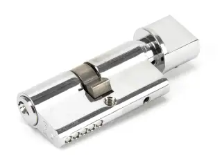 91868 From The Anvil Polished Chrome 30&sol;30 Euro Profile Cylinder & Turn