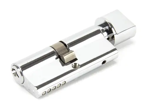 Click Here To Enlarge This Photo Of 91870 From The Anvil Polished Chrome 35&sol;35 Euro Profile Cylinder & Turn