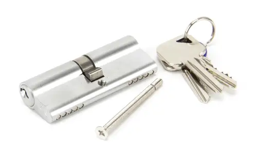 Click Here To Enlarge This Photo Of 90215 From The Anvil Satin Chrome 40&sol;40 Euro Profile Double Cylinder